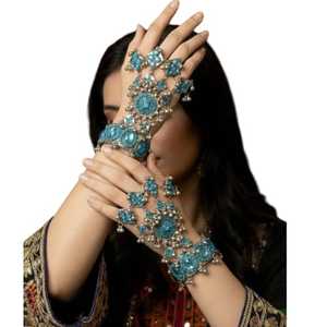 OEM Service Personalized Vintage Wedding Afghan Hand Jewelry <b>Sets</b> with Earrings Price for Women's - Product Image 1