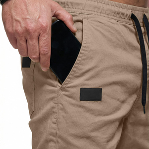 <b>Men's</b> Dark Khaki Cargo Jogger Pants Casual Lightweight <b>Trousers</b> With Side Pockets Elastic <b>Cuffed</b> Hem - Product Image 4