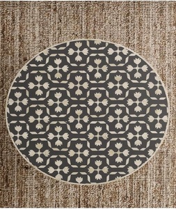 Handmade Eco-Friendly Modern Waterfall-Striped Blue Floral Design Bone Inlay <b>Round</b> Wooden Coffee <b>Table</b> <b>Console</b> - Product Image 4