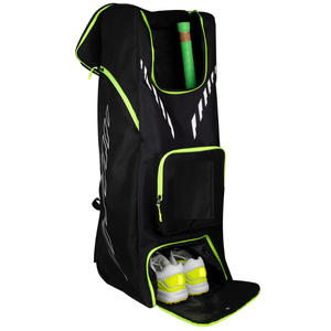 Sac de sport noir et vert citron avec plusieurs poches et poignée de transport, capacité 50-70L, matière 600D - Product Image 4