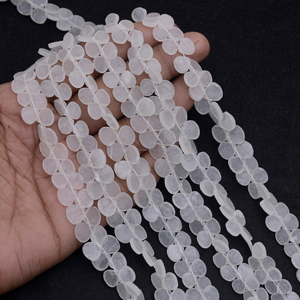 Perles de quartz blanc naturel de haute qualité en forme de coeur lisse 8 pouces 6.5x7 9x9mm brin de pierres précieuses de qualité supérieure pour la fabrication de bijoux - Product Image 3