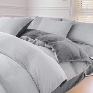 Ensemble de literie simple en coton 100% doux, taille King Queen, édredon design 4 pièces - Product Image 2