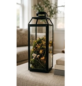 Farol Rojo de Hierro de Diseño Moderno para Entrada de Casa, Decoración Interior de Hotel, Forma Personalizable, Farol Ecológico de Alta Calidad - Product Image 2