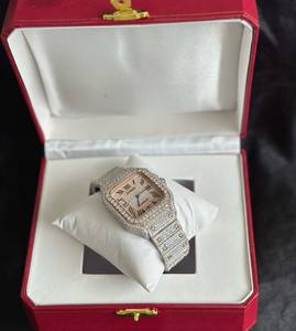 Reloj de Lujo para Hombre de Alta Demanda con Esfera Blanca de Oro, Acero Inoxidable, Mecánico Automático con Ventana de Cristal para Iced VVS Smart - Product Image 3