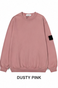 Mint Green Oversized Crew Neck Fleece Windproof Sweatshirt 100% Cotton Pullover Unisex Casual Solid Color Loose Fit Autumn Style - Product Image 4