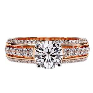 แหวนแต่งงานทองคำ 18K 14K หลายวง ประดับเพชรแล็บโกรน 080 กะรัต แหวนหมั้นเพชร ดีไซน์หรูหรา เครื่องประดับชั้นดีสำหรับผู้หญิง - Product Image 2