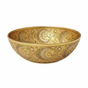 Luxury Decorative Glass Bowl with Metal Rim Elegant Fruit Serving Bowl for Home Decor - Product Image 6