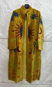 Manteau long en velours pour femme, motif Soleil Lune Étoile, broderie Suzani céleste, vêtement d'extérieur de festival, manteau long élégant - Product Image 4