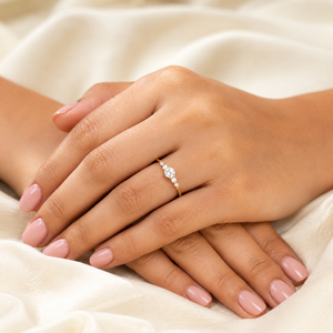 Bague de fiançailles classique en moissanite avec diamant rond brillant, cadeau de mariage, bague de promesse en or jaune vermeil 14K - Product Image 6