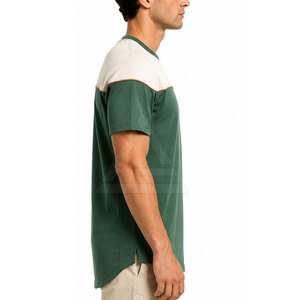 Camisetas largas elegantes para hombre, cómodas, de manga corta, cuello redondo, de algodón, para uso urbano y actividades diarias. - Product Image 6