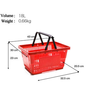 Fábrica al por mayor Cesta DE LA COMPRA portátil con asas Precio de fábrica Supermercado Cestas de compras de plástico para tiendas minoristas - Product Image 3