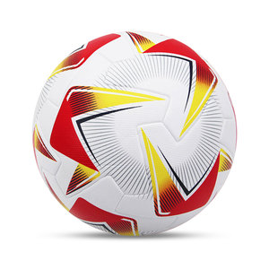 Balón de Fútbol Blanco, Rojo y Amarillo con Patrón de Estrellas, Talla 5, para Entrenamiento y Partido - Product Image 1