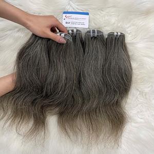 Extensions de cheveux vietnamiennes couleur gris naturel, gris foncé, longueurs courtes, en stock maintenant, prix de gros - Product Image 6