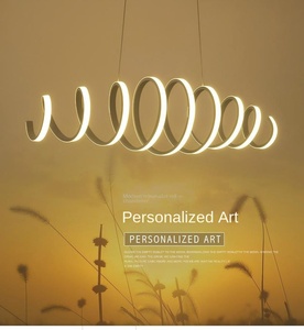 Lustre suspendu en verre ovale à LED pour la décoration intérieure de restaurant, éclairage à intensité variable - Product Image 1