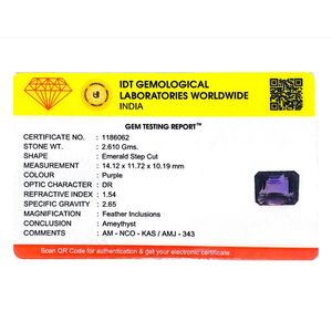 Loose Amethyst Gemstone 13.05 Carat Emerald Cut for Fine Jewelry - Product Image 4