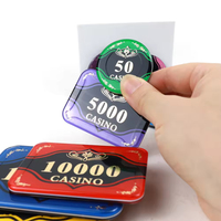 YYJetons Poker Acrylique Impression Numérique Rectangulaire Rond 43/45/50mm Jetons Casino Personnalisés Petit MOQ Usine
