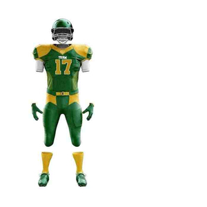 Uniformes de Fútbol Americano Personalizados al por Mayor, Transpirables, con Estampado, Manga Corta, Uniformes de Equipo OEM, 100% Poliéster, Logotipo Frontal, para Invierno - Product Image 2