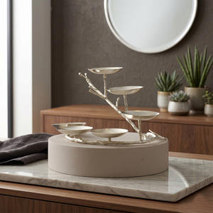 Silver Metal Multi Tier <b>Cup</b> <b>Cake</b> Stand Tree Branch Design Serving Platter Kitchenware Handicraft Table Decorative Centerpiece - Product Image 1