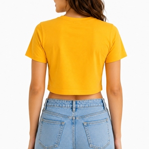 Top Corto Básico para Mujer, Algodón Premium, Tacto Suave, Estilo Veraniego, Ropa Casual, Corte Moderno, Comodidad Diaria, Tendencia de Moda, Look Urbano - Product Image 2