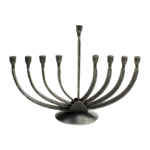 <b>Black</b> Metal Modern Menorah Candle Holder Hanukkah Decorative Tabletop Minimal Contemporary Home Display - Product Image 2