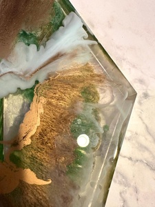 Artizon Studio Handmade Hexagon Resin Vase Eco-Friendly Waterproof Green Gold <b>Blue</b> Art Sculpture Tabletop Vase for Home - Product Image 4