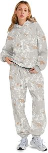 Conjunto de Dos Piezas para Mujer, Sudadera con Estampado y Pantalones con Cintura Elástica, Atuendo Cómodo para Invierno, Ropa Urbana Elegante y Cómoda - Product Image 3