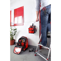 Sac à dos robuste en toile pour outils avec fermeture éclair, compartiment rembourré pour ordinateur portable, grande capacité, organisateur multi-poches pour techniciens