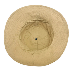 Unisex Khaki Canvas Bucket Hat Adjustable Head Circumference Outdoor Casual Style Spring Summer Adult Wear - Product Image 6