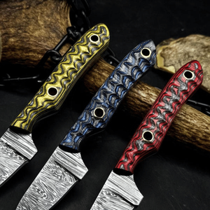 Couteau utilitaire compact fixe pour l'extérieur, pointe tombante, lame droite, EDC, manche intégral en acier à haute teneur en carbone, manche en résine noire, usage industriel - Product Image 5