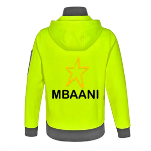 MBAANI Men's <b>Orange</b> Quarter Zip Hoodie <b>Fleece</b> Sweatshirt Casual Streetwear Contrast Panel Design Regular Fit Autumn Wear - Product Image 5