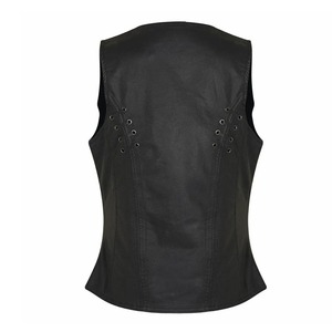 Chaleco de Cuero Casual para Mujer al por Mayor, Personalizado, con Cuello en V, Resistente al Viento, Ecológico y Transpirable - Product Image 3
