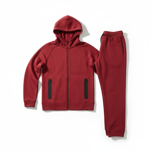 Mens Casual Tracksuit Set <b>Zip</b> <b>Up</b> Hoodie Jogger Pants Streetwear Cotton Tracksuit OEM ODM - Product Image 4