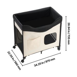 Lit pour chien pliable et portable avec tissu Oxford 600D et velours hollandais, lit surélevé pour animaux de compagnie avec côtés en S - Product Image 5