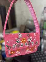 Tas tangan kapasitas besar wanita desainer gaya Bohemian India tas Clutch belanja malam Messenger buatan tangan bermanik gaya Boho grosir
