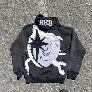 Unisex Winter 430gsm 100% Cotton Fleece Oversized Regular Fit Embroidered Hoodie - Product Image 5
