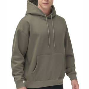 Sweat-shirt à capuche pour homme, couleur unie, en molleton de coton, décontracté, pull d'automne avec poche, coupe classique - Product Image 3