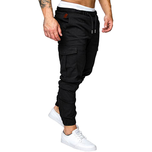 Pantalon cargo décontracté pour homme, coupe droite, taille mi-haute, color block, avec poches, en coton et élasthanne, écologique, respirant, service OEM - Product Image 2