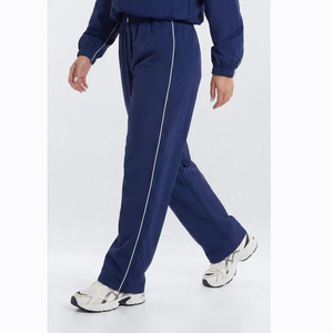 Women Plus Size Navy Blue Tracksuit 2 Piece Set Full Sleeve Turtleneck <b>Zipper</b> <b>Jacket</b> and Pants Casual Sportswear Solid Color - Product Image 3