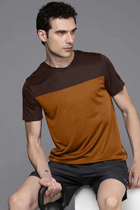 T-shirt SOSH 4 pour homme, style col rond avec empiècements contrastés - Product Image 2