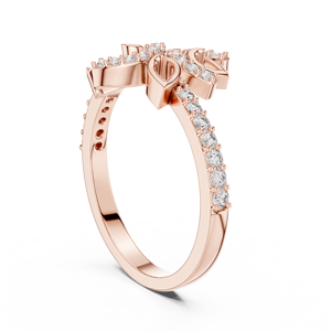 Ensemble de bagues pour femme en diamant de laboratoire CELESTIAL LEAF, or rose 18 carats plaqué rhodium, certifié, pour fiançailles, cadeau, fête, mariage, glamour - Product Image 3