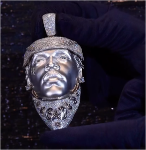 Fashion 925 Sterling Silver 3D Head <b>Rapper</b> <b>Chain</b> Hip Hop Iced Pendant with Moissanite Unisex Party Necklace - Product Image 5