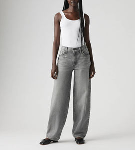 Vaqueros de mezclilla de mujer personalizados de corte recto y pierna ancha, de cintura alta, lavado vintage, estilo casual, pantalones de moda, venta al por mayor, nuevo estilo - Product Image 3