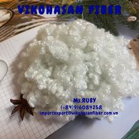 Fibre discontinue 100% polyester 15D HCS Vikohasan certifiée OEKO-TEX, matériau de rembourrage creux recyclable pour oreillers et voitures