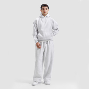 Pantalon de jogging ample en molleton 100 % coton, anti-plis, anti-statique, respirant, séchage rapide, taille mi-haute avec cordon de serrage pour homme - Product Image 2