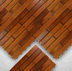 Dalles de terrasse en bois d'acacia moderne 600x300mm, imperméables et antidérapantes pour terrasse, cour arrière, balcon, jardin, piscine et décoration - Product Image 4