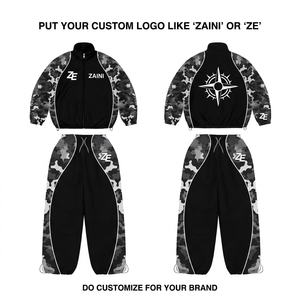 ชุดกันลมลำลองมีฮู้ดสำหรับผู้ชาย ZAINI ผ้าโพลีเอสเตอร์/ไนลอน 300 กรัม ระบายอากาศได้ดี พิมพ์ลายด้วยเทคนิค Heat-Transfer  โลโก้สั่งทำพิเศษด้านหน้า - Product Image 1