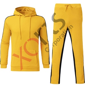 Ensemble de survêtement unisexe jaune personnalisable pour la course et le jogging, en polyester/coton, extensible dans quatre directions et respirant - Product Image 1
