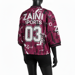 Camiseta de Fútbol para Mujer, Ligera, 180 GSM, Tejido de Malla de Poliéster Suave, Impresión Completa, Logotipo Personalizado, Camiseta de Fútbol de Algodón para Mujer - Product Image 5