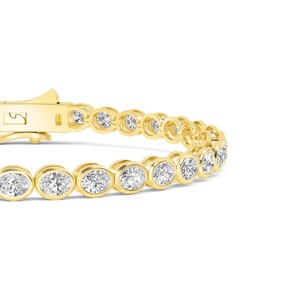 Glamorosa Pulsera de Diamantes con Corte Ovalado de 4.39 ctw en Oro Rosa de 9K - Product Image 5