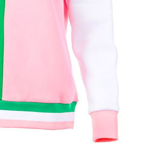 Sweat-shirt personnalisé à col rond bicolore pour hommes, doublé, écologique, brodé, en polyester/coton à carreaux, pour l'automne - Product Image 4